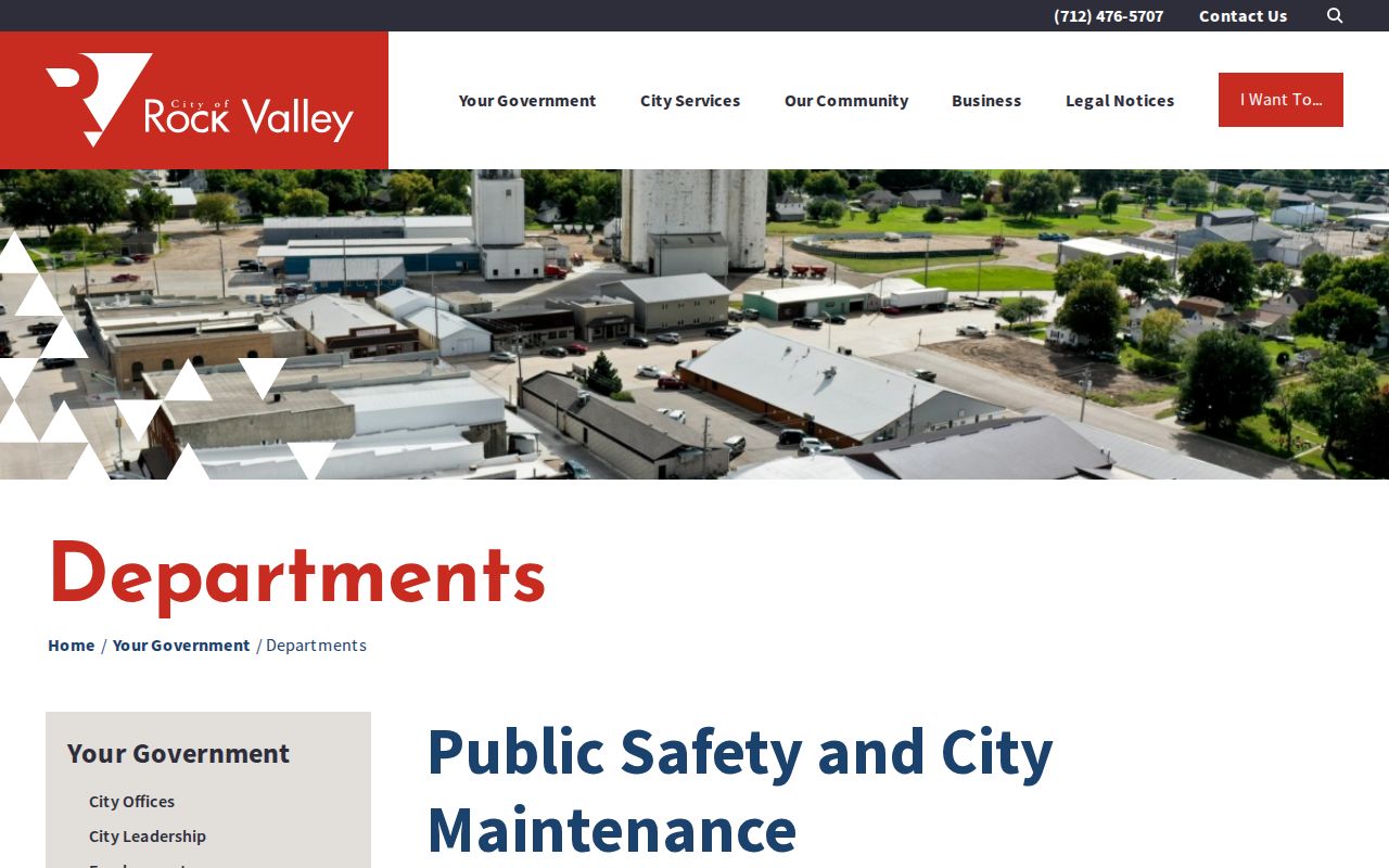 Rock Valley Police official department record page in Sioux County